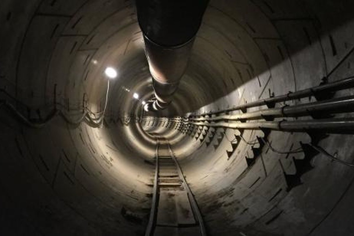 Aufnahme des Tunnels von Musks Firma "Boring Company".