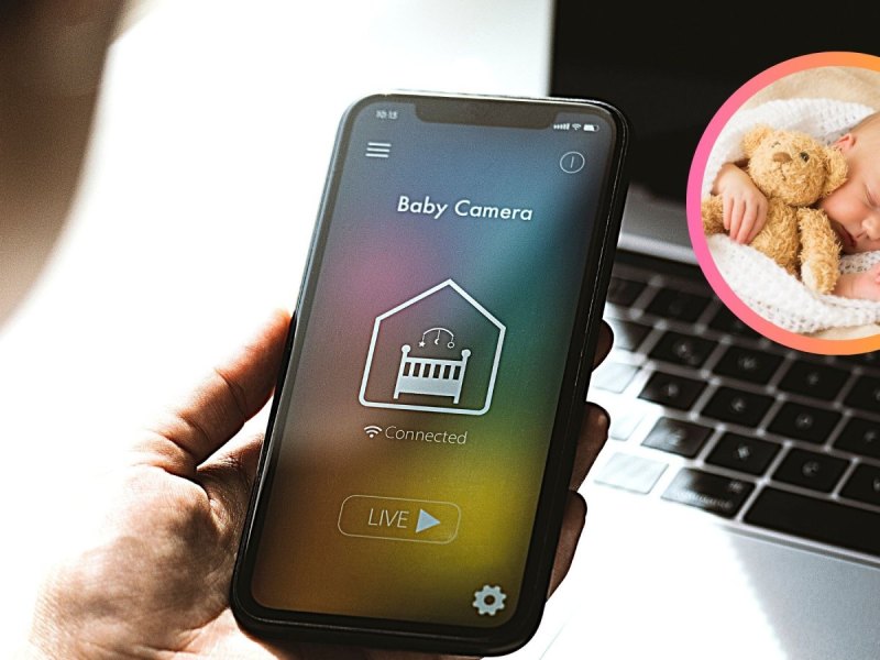 Babyphone App und ein Bild von einem Baby
