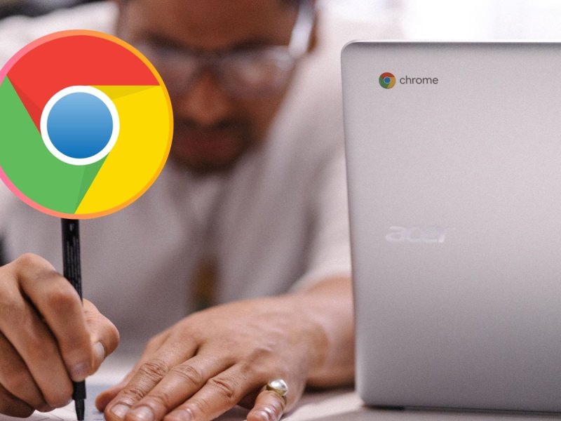 Chromebook und das Google Chrome Logo