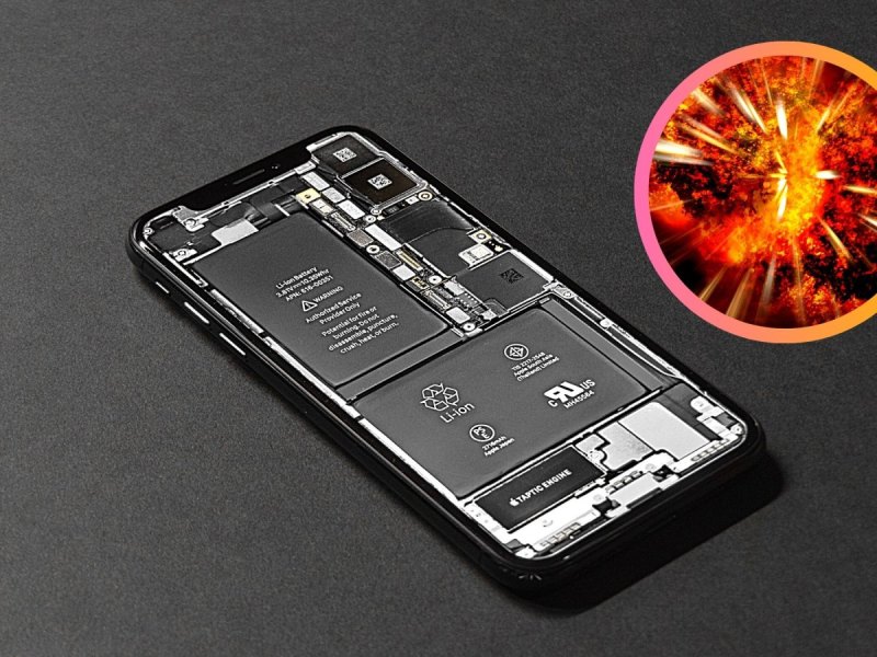 iPhone Innenleben und eine Explosion