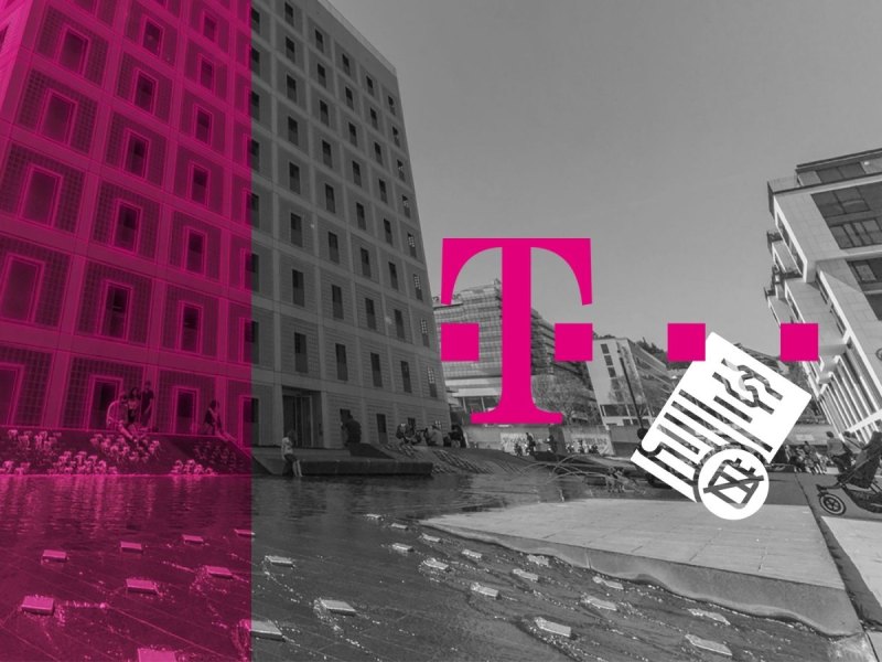 Telekom-Logo und eine Vertragskündigung