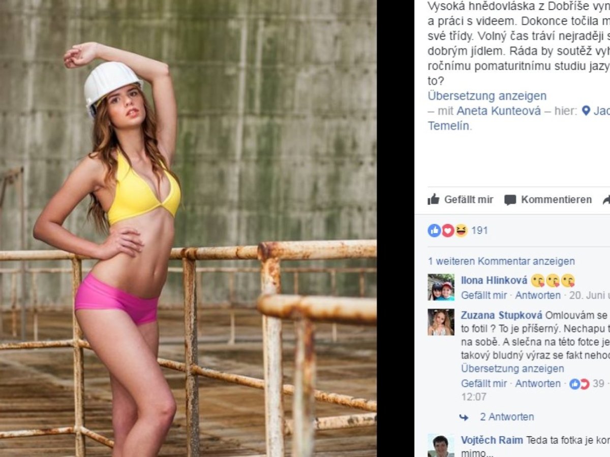 Screenshot des Bikini-Shootings mit dem das AKW Temelin um Praktikantinnen wirbt