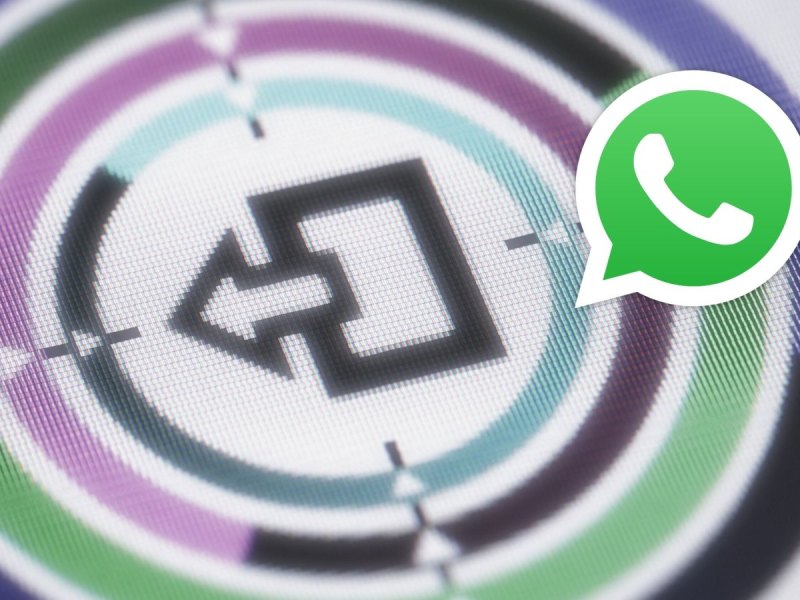WhatsApp Logo und ein Logout-Button