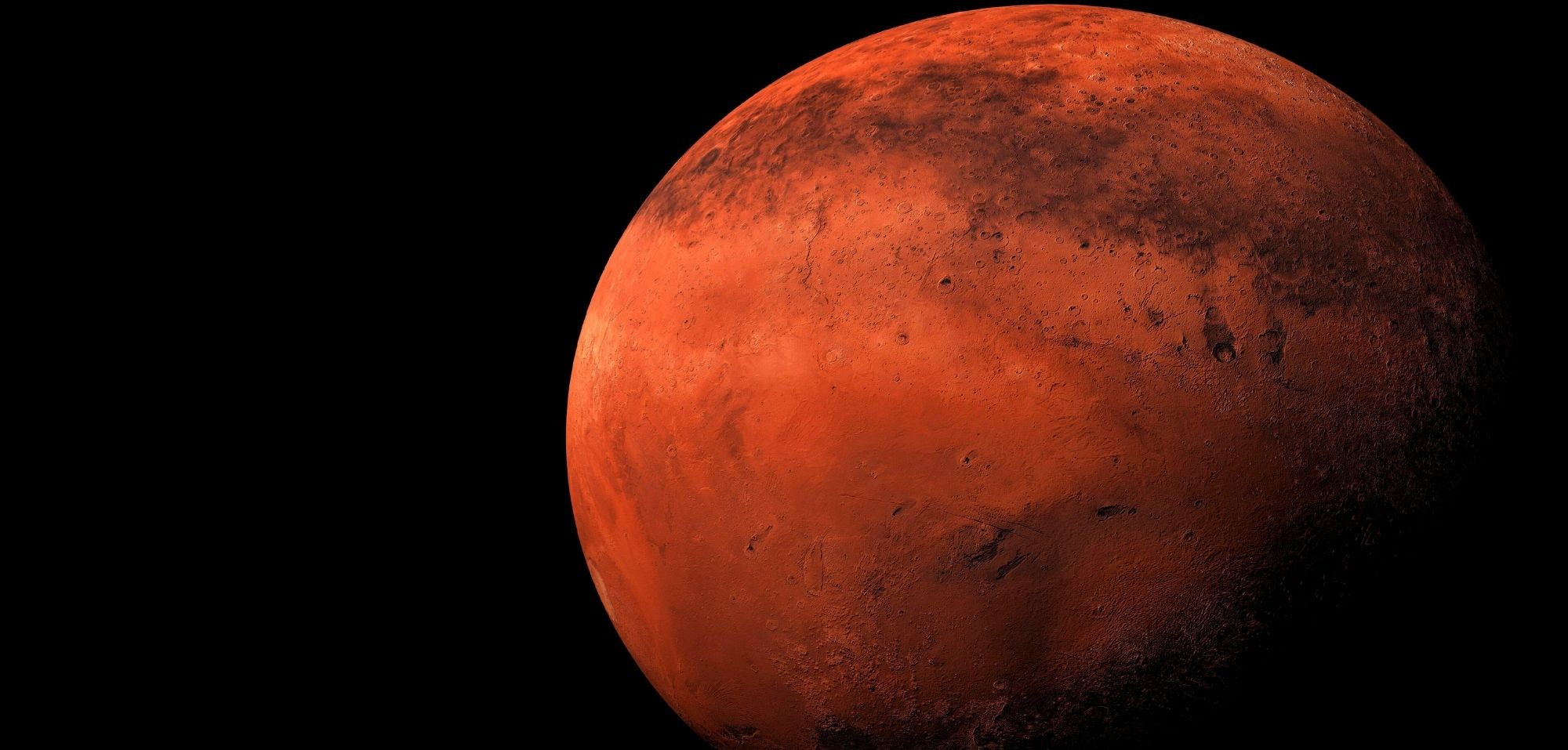 Monde und Temperatur des Planeten Mars