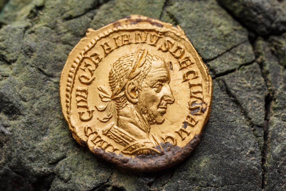 Eine römische Goldmünze (Symbolbild).
