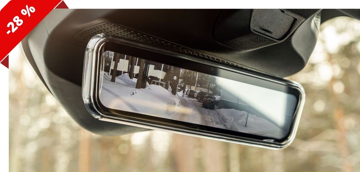 Spiegel-Rückfahrkamera in einem Auto