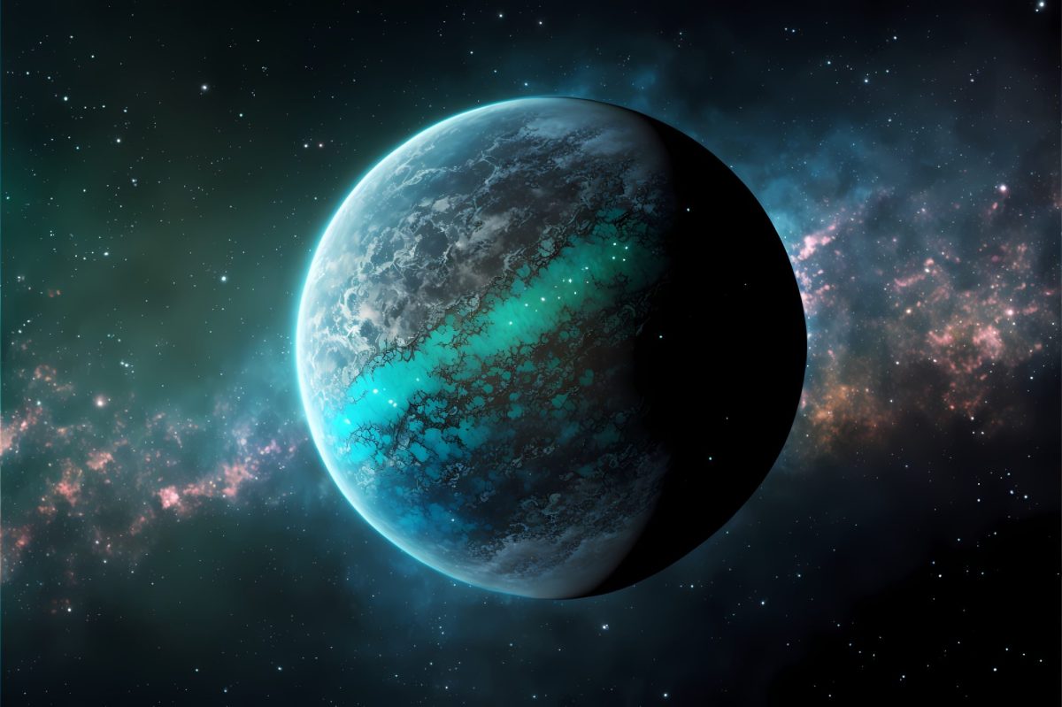Ein Exoplanet im Weltraum