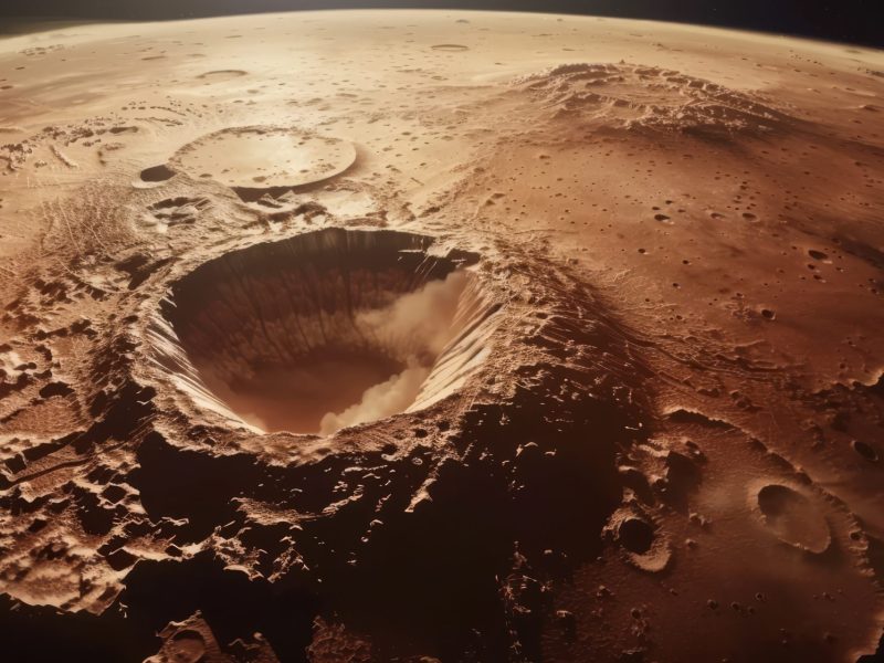 Ansicht eines Vulkans auf dem Mars.