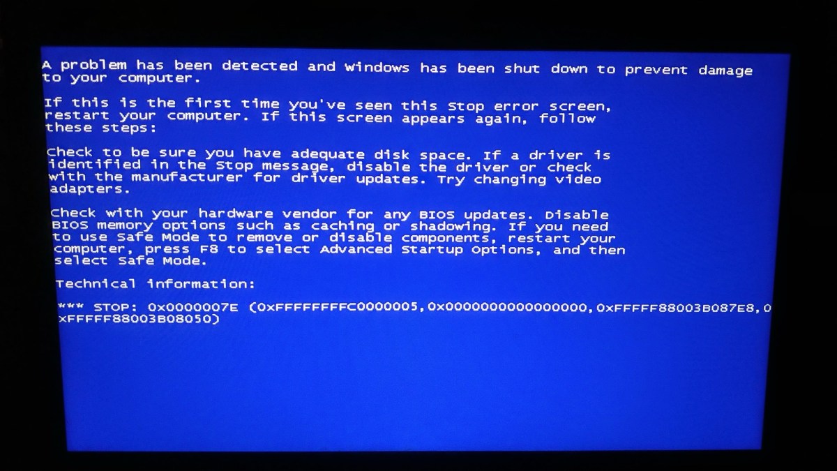 Fehlermeldung an einem Windows-Rechner