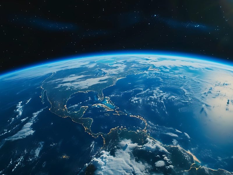 KI-generiertes Bild der Erde im Weltraum.