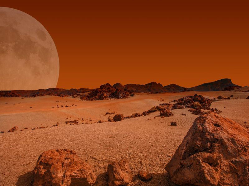 Ansicht der Oberfläche des Mars.