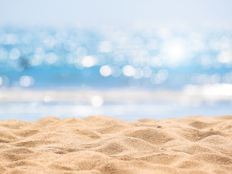 Sandstrand mit Meer im Hintergrund