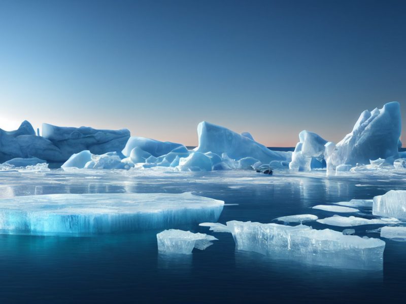 Eischollen treiben im Wasser der Antarktis.