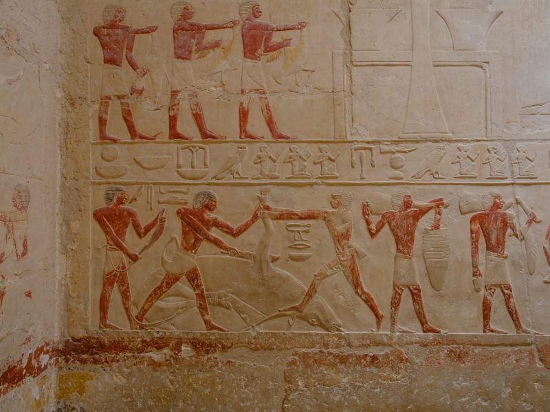 Hieroglyphen der Mastaba in Sakkara, Ägypten