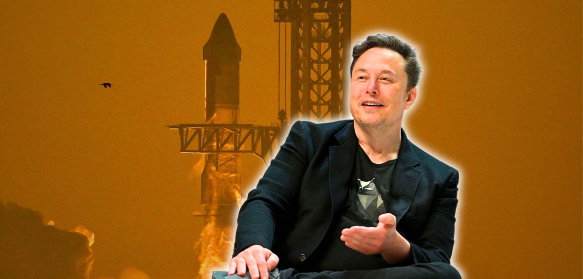 Elon Musk vor einem Starship