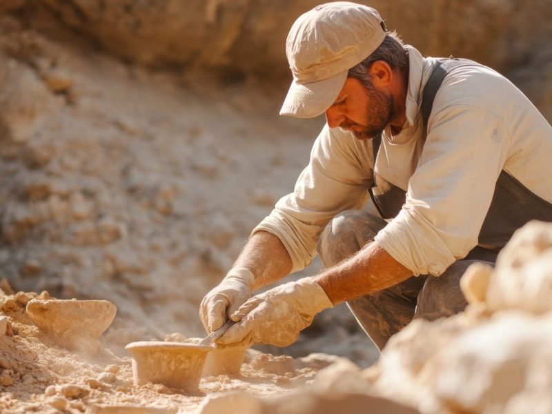 KI-generiertes Bild einer archäologischen Ausgrabung.