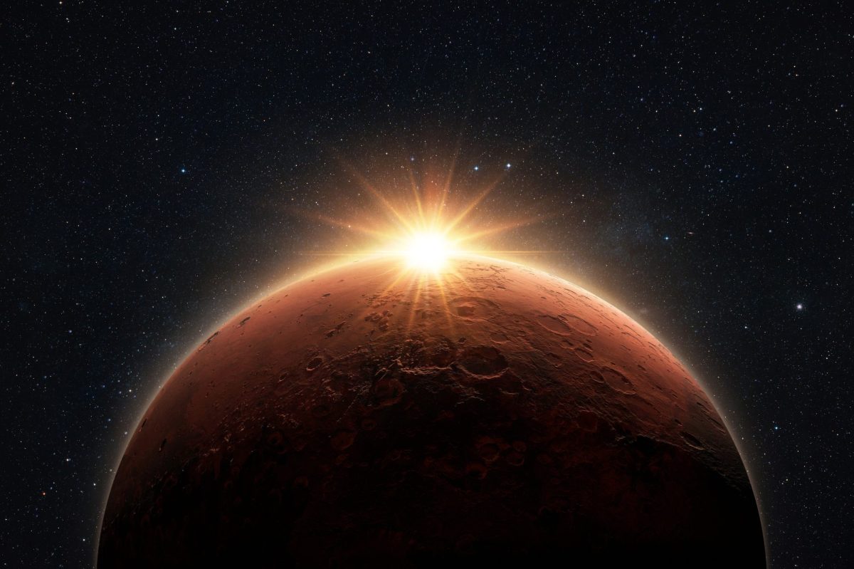 Der Mars im Weltraum (Computergestützte-Aufnahme)