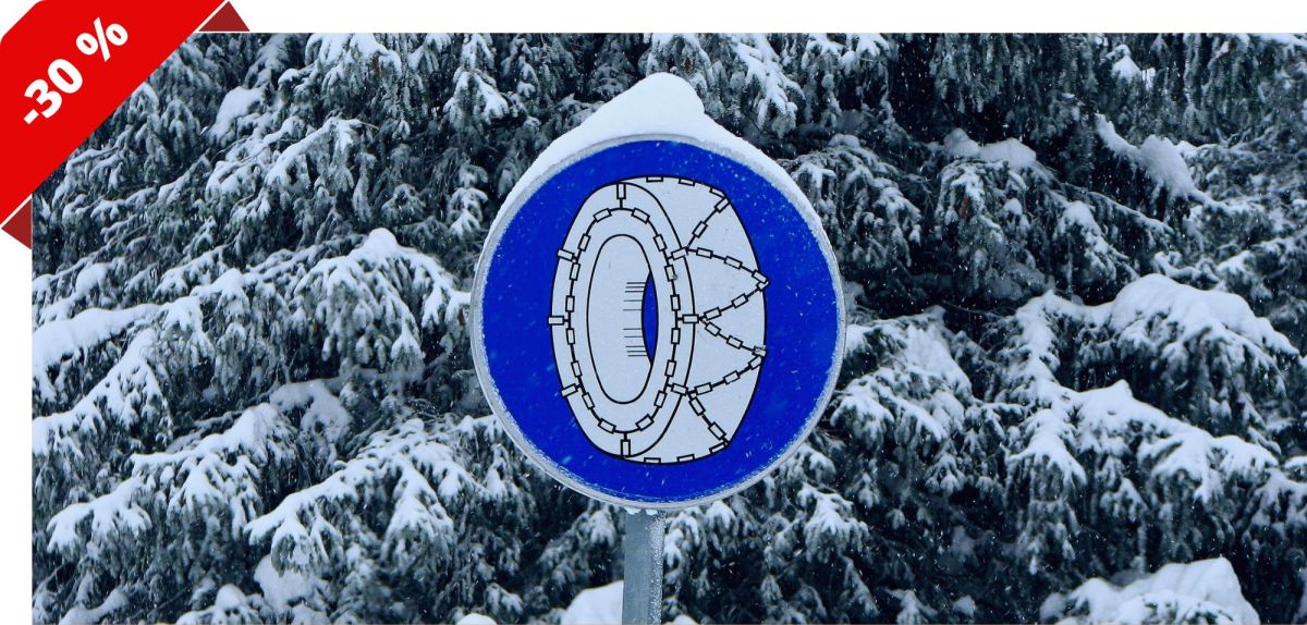 Schild für Schneekettenpflicht