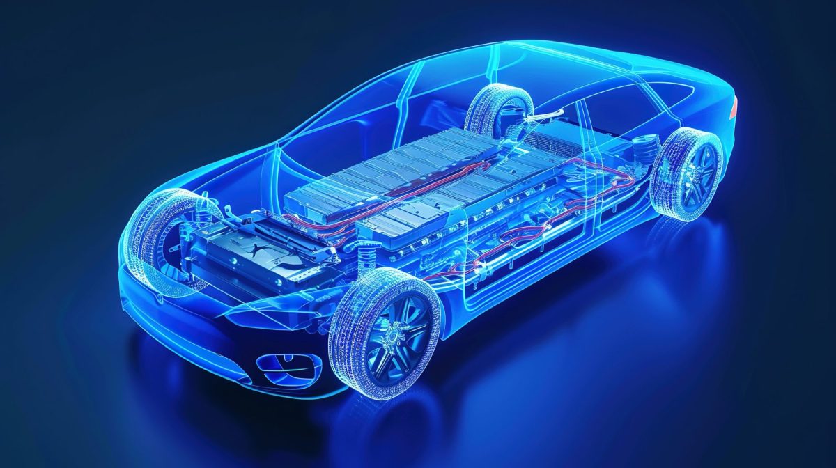 KI-Grafik eines Elektroautos.