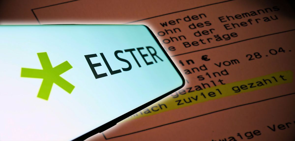 ELSTER-Logo auf einem Smartphone