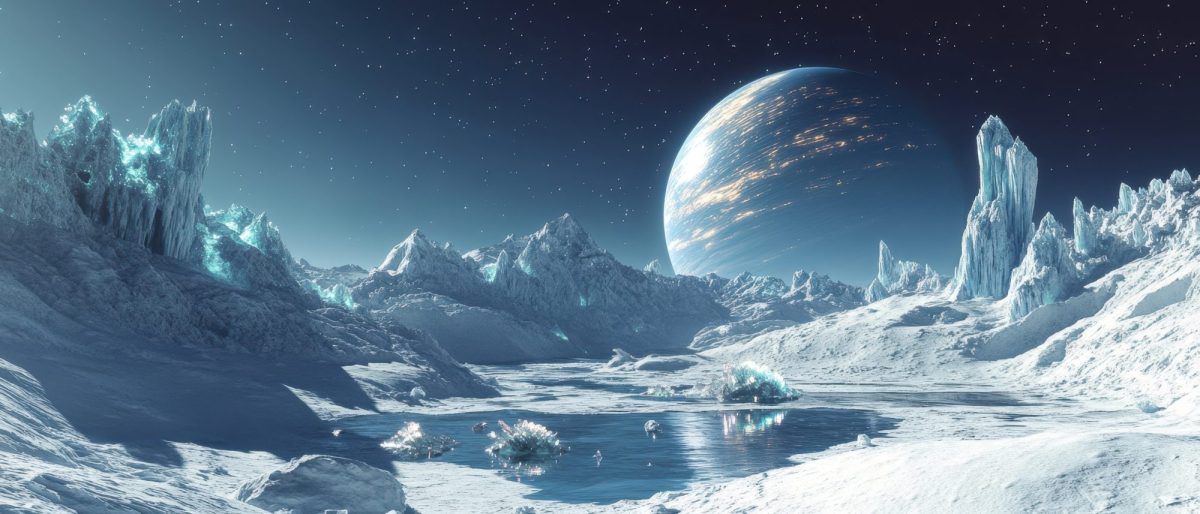 KI-Render vom Ausblick auf einen Exoplaneten