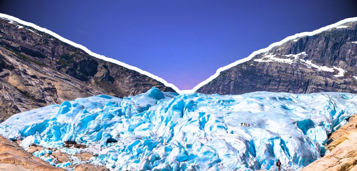 Gletscherarm des groÃŸen Jostedalsbreen-Gletschers in Norwegen